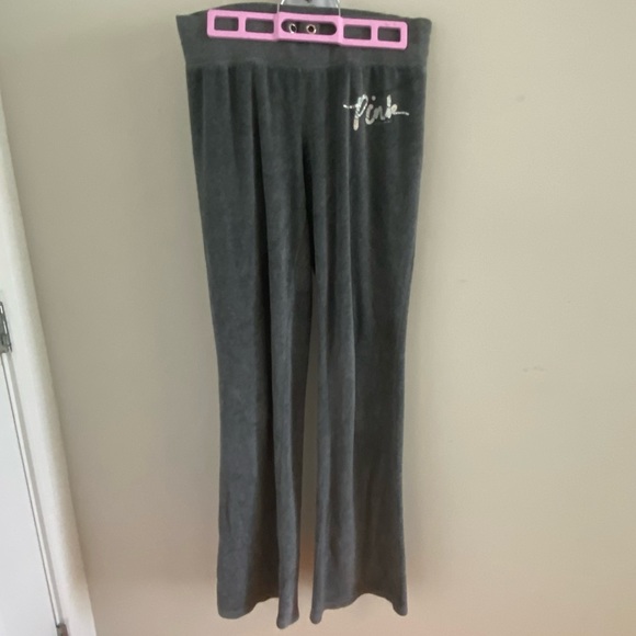 VS PINK Grey Velour Trackpants - Picture 2 of 7